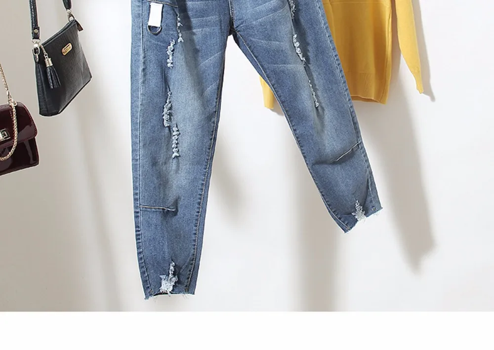 2017 Осень и зима модные брюки джинсы девять точек шаровары с тонкими ногами