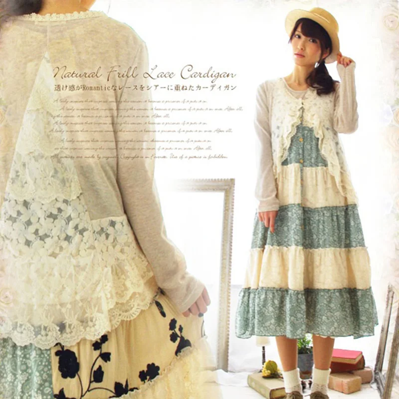 Женская рубашка с кружевами кроше и оборками хлопковый льняной кардиган