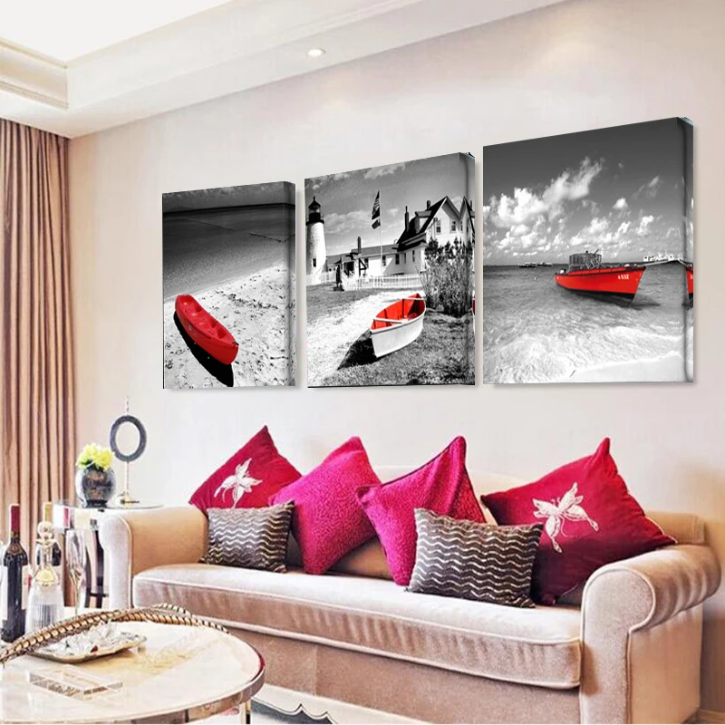 Пейзаж с винтажным принтом Картина на холсте настенные картины для гостиной