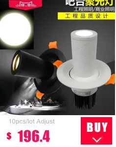 12 шт. 7 Вт 12 Вт 20 Вт 30 Вт Диммируемый светодиодный Cree Cob светильник Ac85-265v точечные светильники, встроенные для гостиной золотой черный серебристый