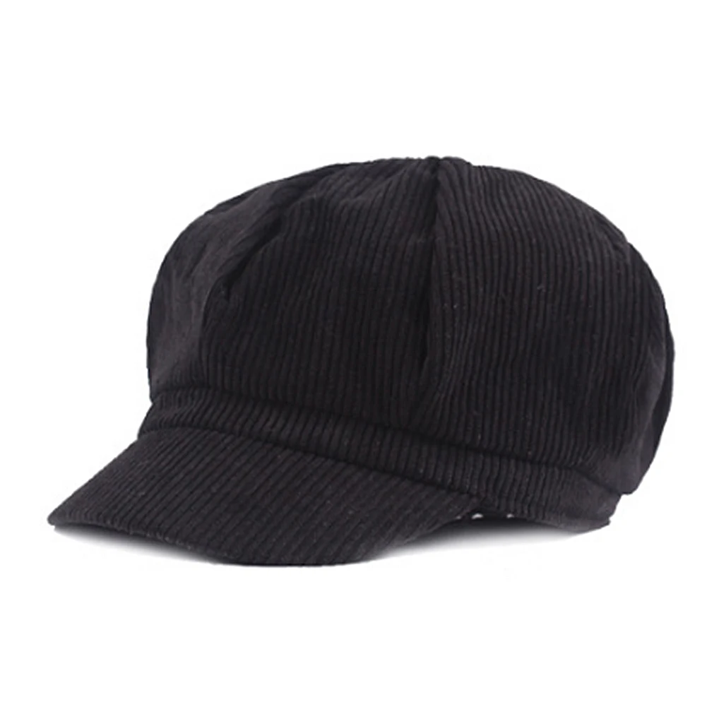 Черный Для женщин модная шляпа Gorras Planas Snapback Кепки s Casquette ВС Hat восьмиугольная Кепки Кепка джентльмена берет для новорожденного плоской Кепки s - Цвет: Черный