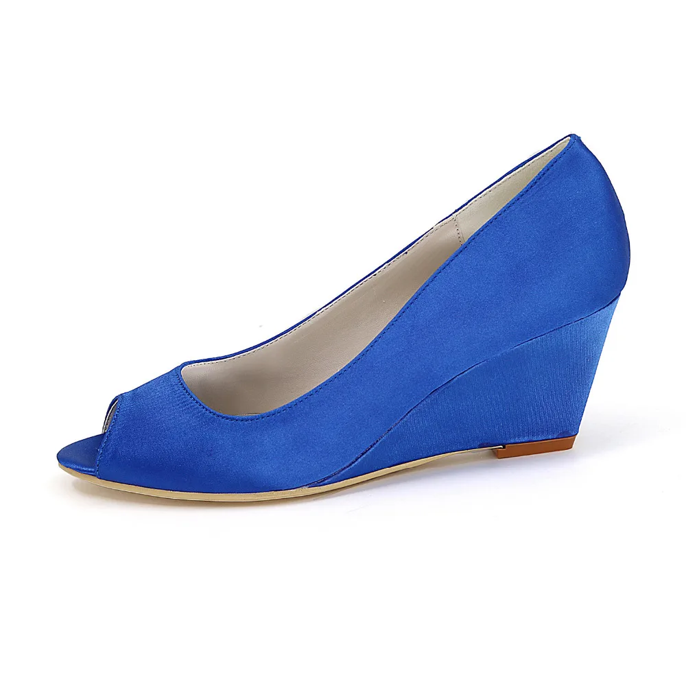 Creativesugar атласные вечерние туфли на танкетке с открытым носком для свадебных