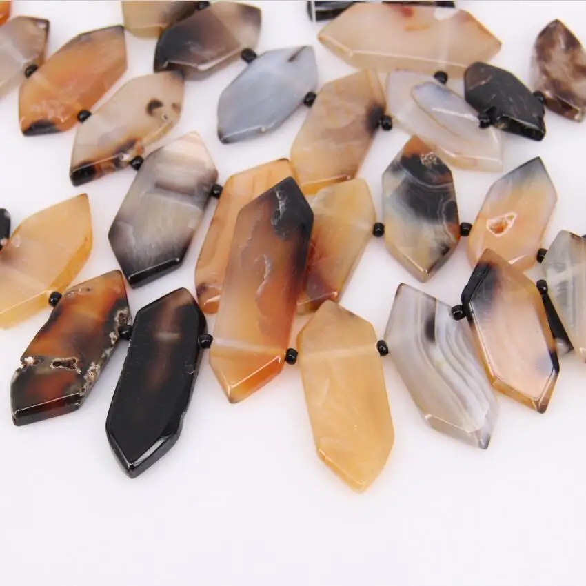 Полированный необработанный натуральный сон ачат плиты палка бусины кулон