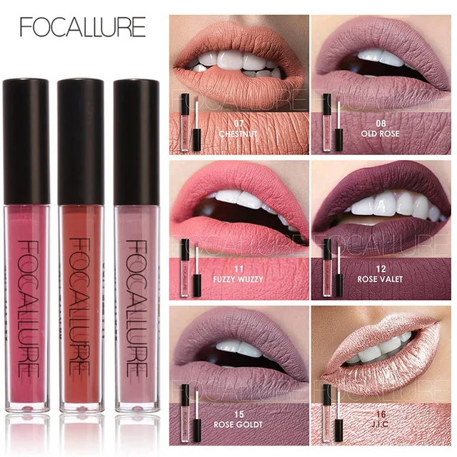 FOCALLURE Новинка 25 цветов водонепроницаемая Матовая жидкая помада с эффектом