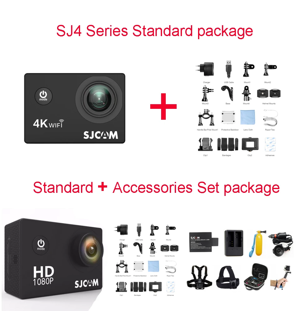 Оригинальная Экшн-камера SJCAM SJ4000 серии wifi 1080P 2,0 lcd 4K Full HD, водонепроницаемая Спортивная камера, Спортивная DV камера