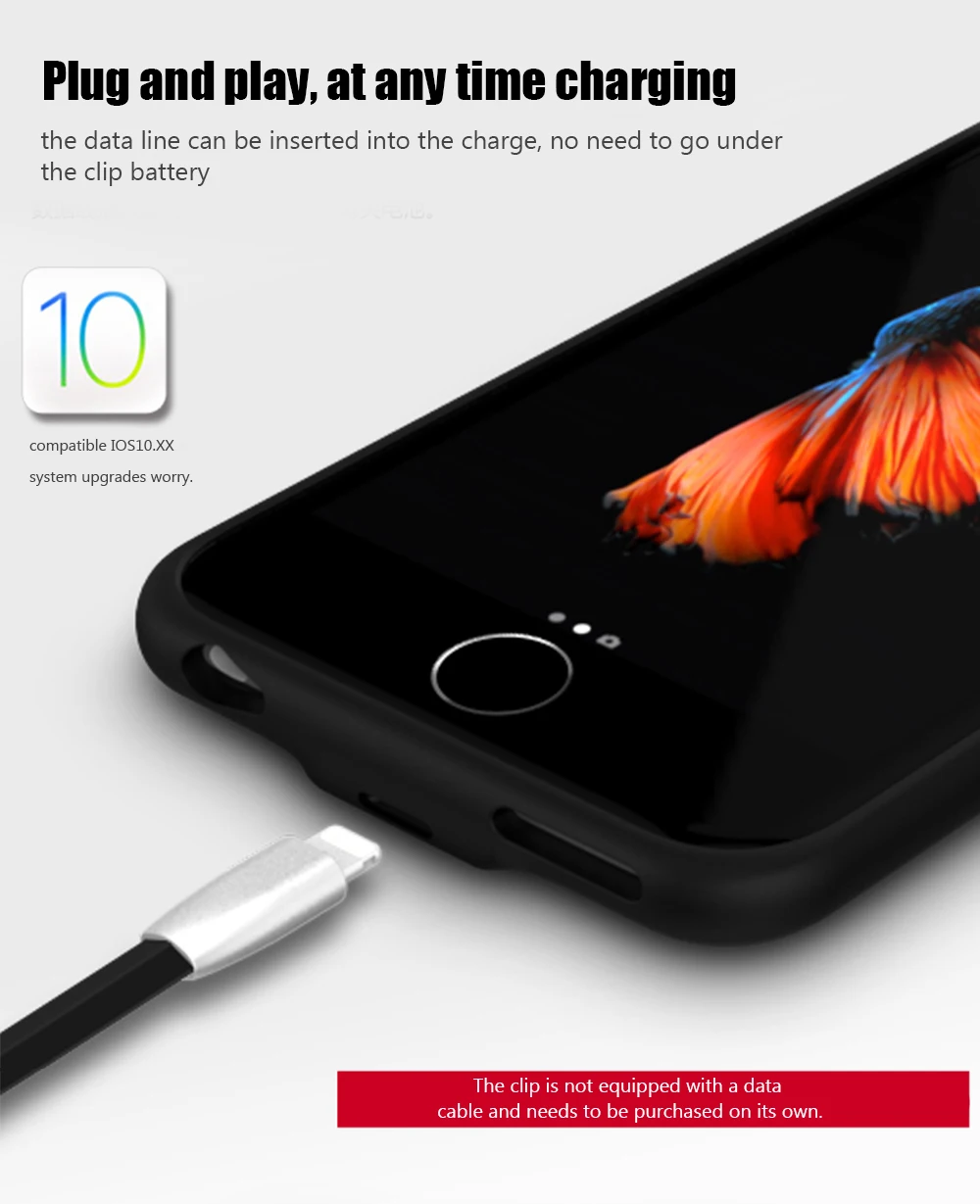 5000 мАч батарея чехол для 5 дюйм(ов) ов) iPhone 6 (s) Plus/7 Plus/8 Plus перезаряжаемые резервного