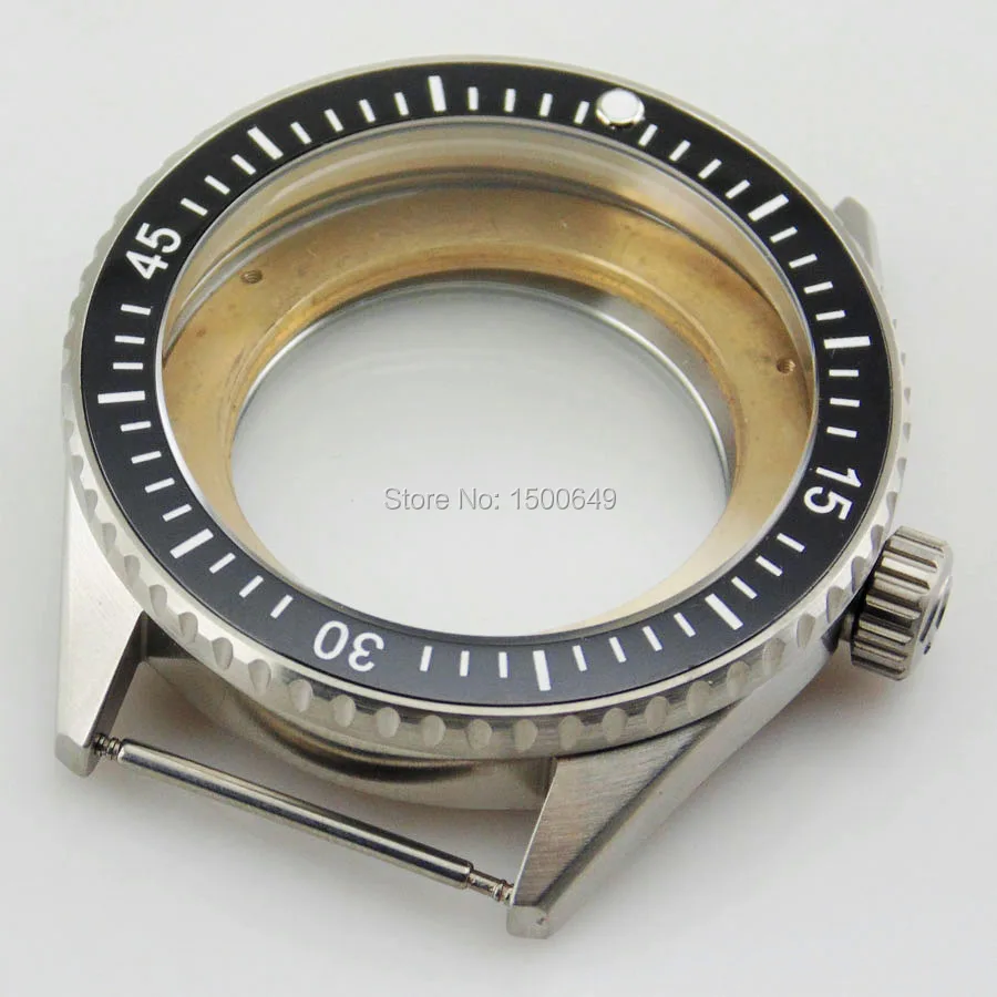 Debel 43 мм Безель часы с сапфировым стеклом чехол короной твердое кольцо подходит