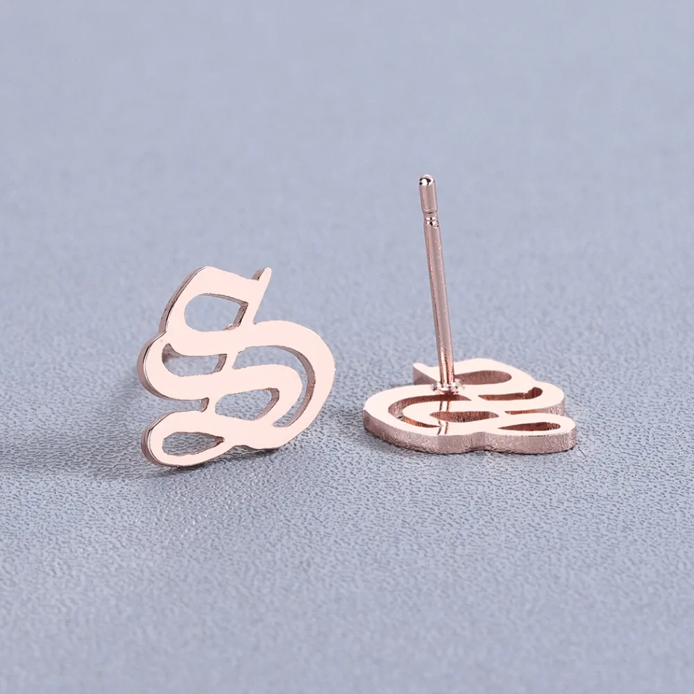 Женские винтажные серьги с буквой Todorova Винтажные из нержавеющей