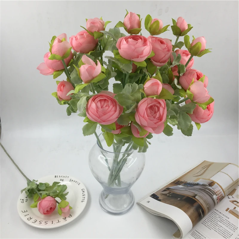 6 шт./партия шелковые лепестки для свадеб букет искусственных цветов яркие