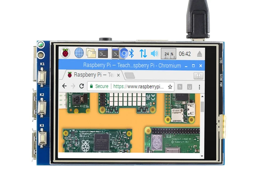 3 2 дюймовый сенсорный экран TFT LCD для Raspberry P 25MHz высокоскоростной SPI 320x240 Аппаратное