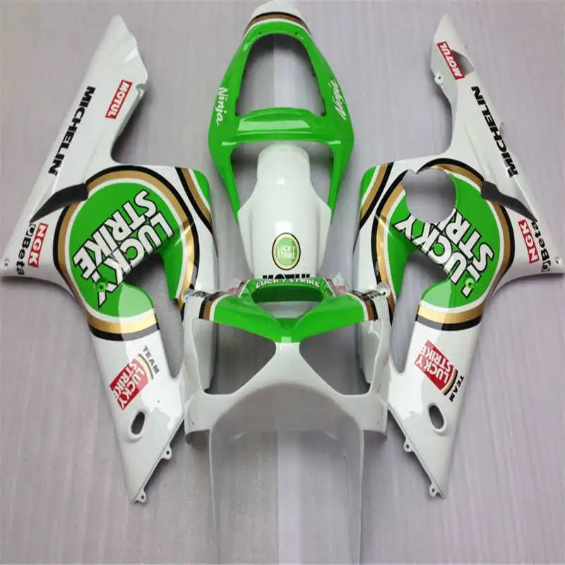 Литьевая форма обтекатель комплект для Ninja ZX6R 636 03 04 ZX 6R 2003 2004 ABS зеленый белый