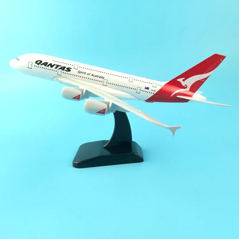

20 см A380 QANTAS, австралийская модель из металлического сплава, искусственный самолет, Настольная игрушка