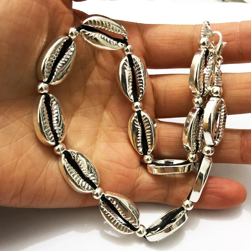 

New Arrival Zinc Alloy Shell Charm Beaded Choker Necklace Simple Handmade Bohemian Jewelry for Women 2019