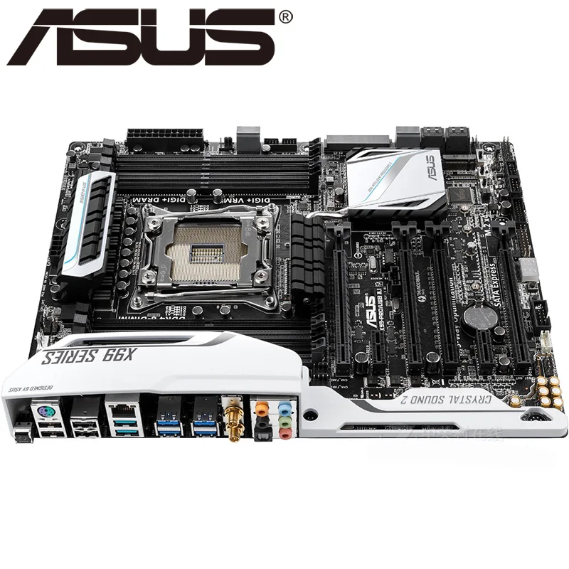Asus X99-PRO/USB3.1 рабочего Материнская плата X99 разъем LGA 2011-v3 i7 X DDR4 128G блок питания ATX UEFI BIOS используется платы на продажу