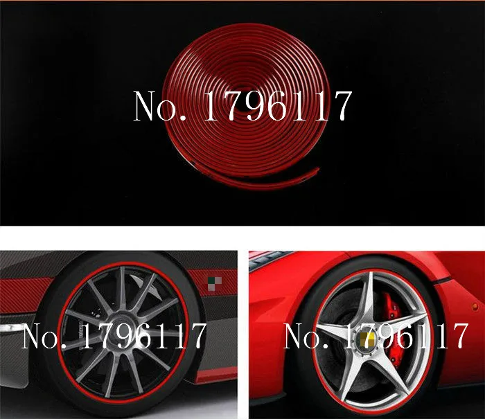 8 м/рулон красные автомобильные наклейки из металлического сплава|rim protector|car