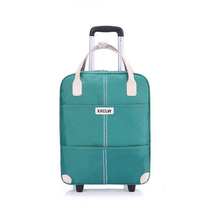 green luggage Набор женских сумок на колёсиках, водонепроницаемый чехол из ткани Оксфорд для путешествий, чехол на колесиках, переносная сумка для переноски с сумочкой - Цвет: green luggage