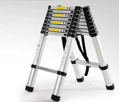 

1.4m retractable folding aluminum herringbone ladder, multi-purpose home/library/engineering ladder