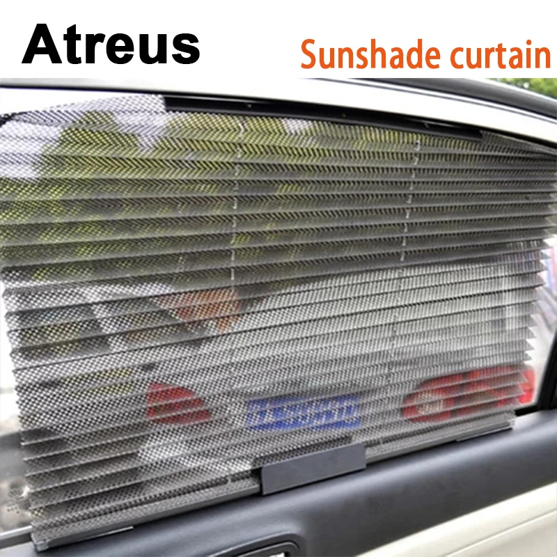 Atreus для Mercedes benz W204 W203 W211 AMG Mini cooper Skoda octavia a5, Складывающийся подвижный солнцезащитный козырек, сетчатая наклейка для занавески