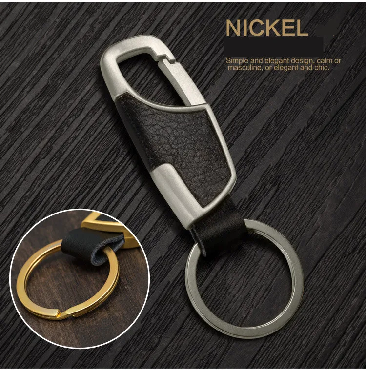 nickle 4 цвета, хит, мужская мода, креативный металлический кожаный сплав, автомобильный брелок, подарок, хром, глоден - Название цвета: nickle