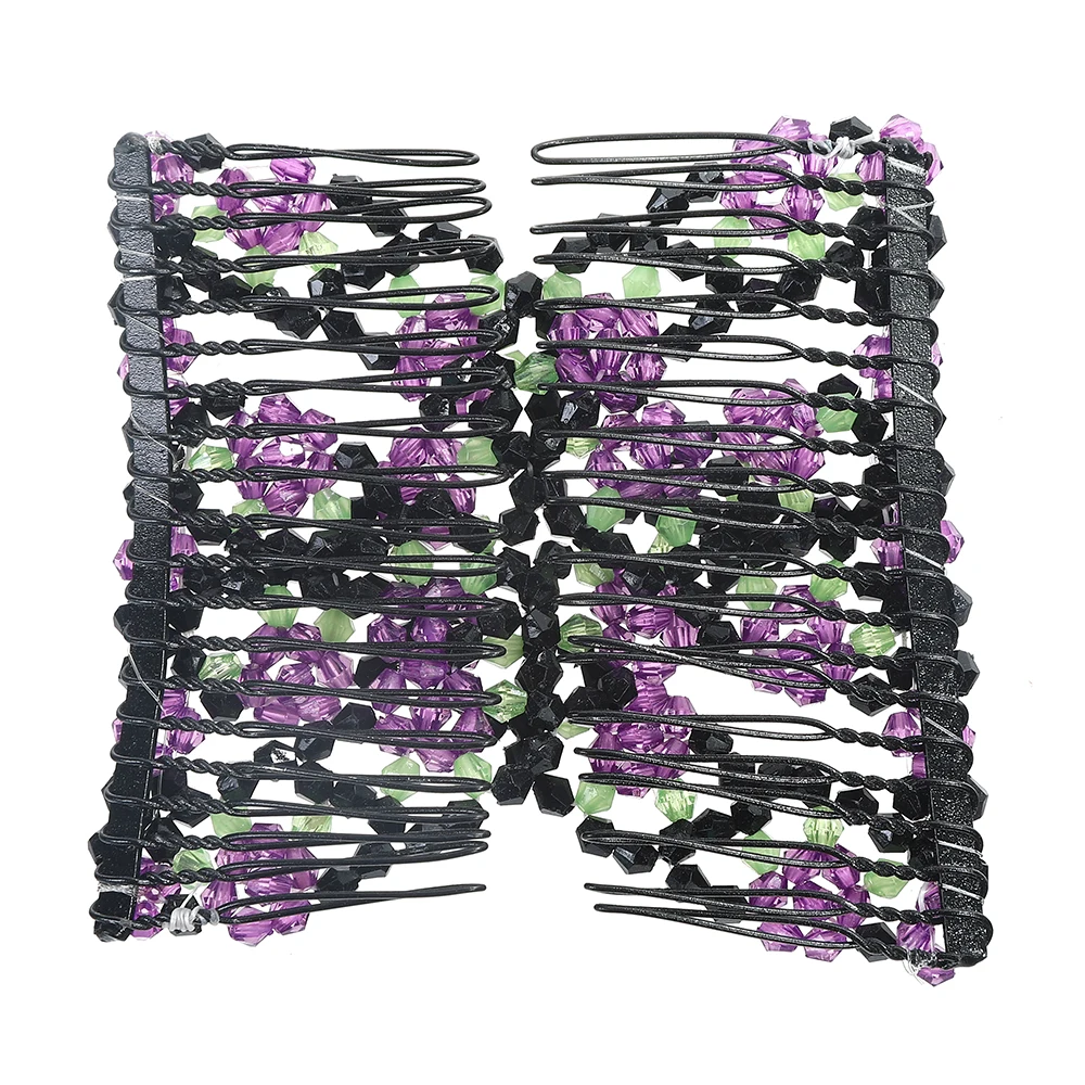 Женский гребешок для волос AWAYTR винтажный металлический с цветочной бусиной