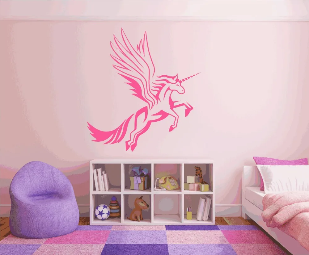 Мифические летающие наклейки для девочек съемные виниловые детской комнаты