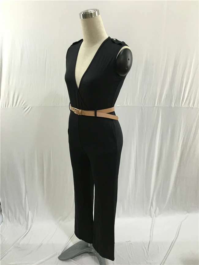 Женские сексуальные комбинезоны без рукавов повседневные летние с v-образным