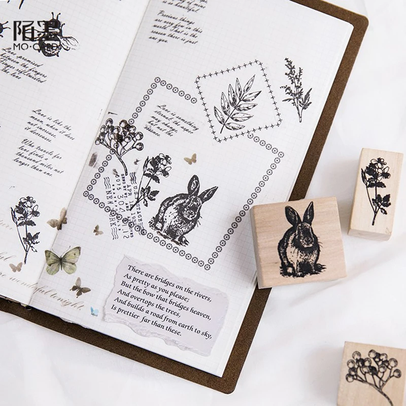 1 шт. деревянные прозрачные штампы история в лесном дубе милые для Scrapbooking