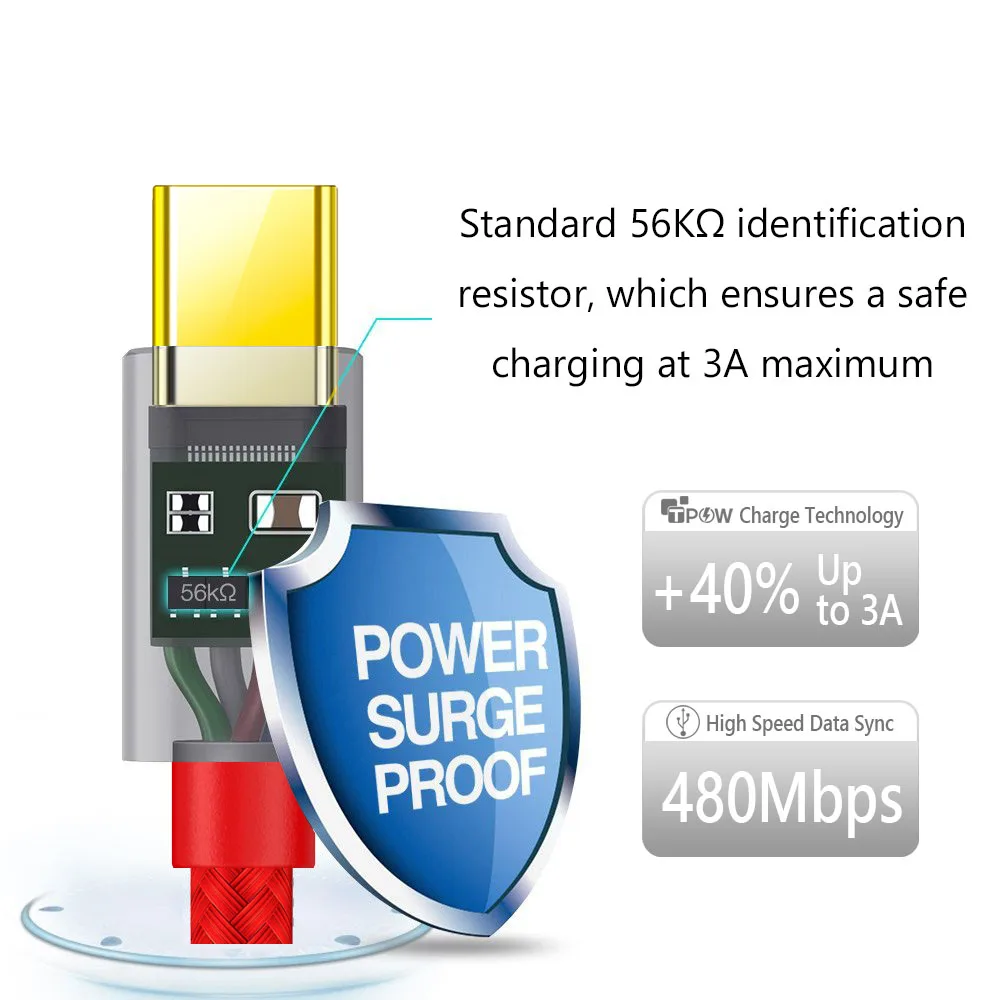 Кабель TIEGEM USB Type C папа-Type-C папа USB-C кабель для быстрой зарядки Samsung Galaxy S8 S9 Note 9 Huawei
