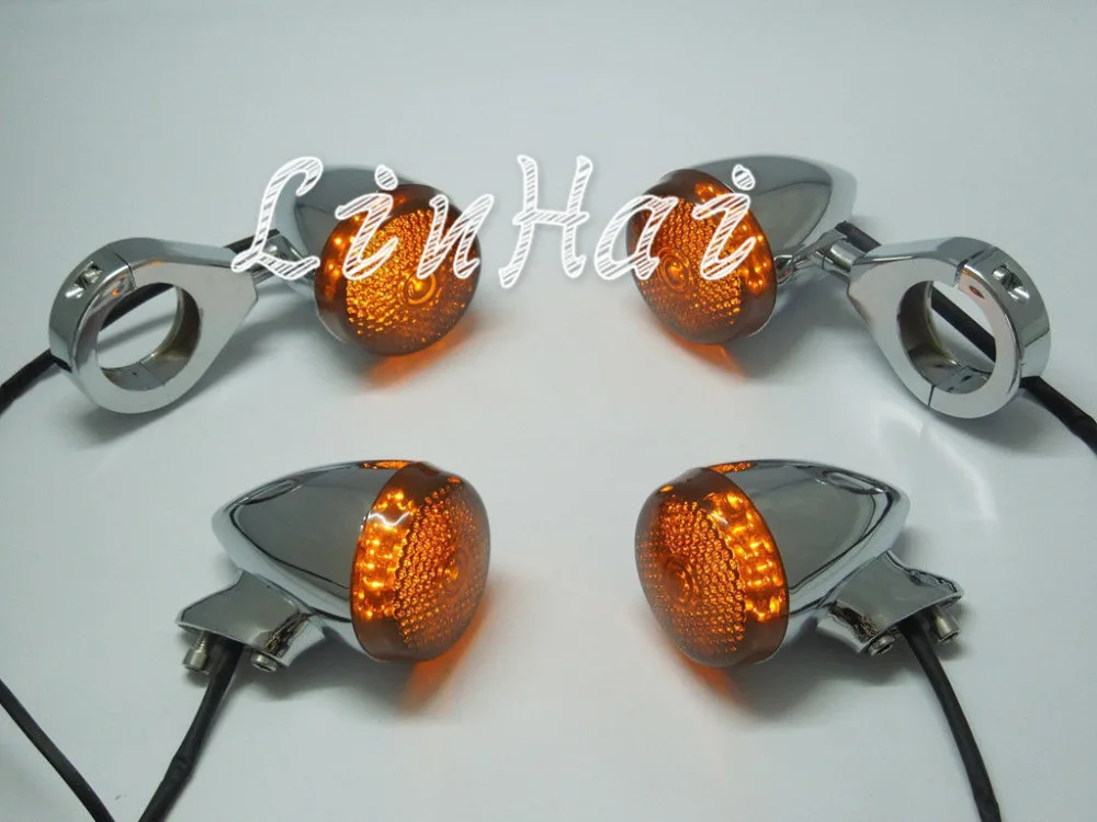 4х Хром передний и задний мотоциксветильник светодиодный указатель поворота 41 мм