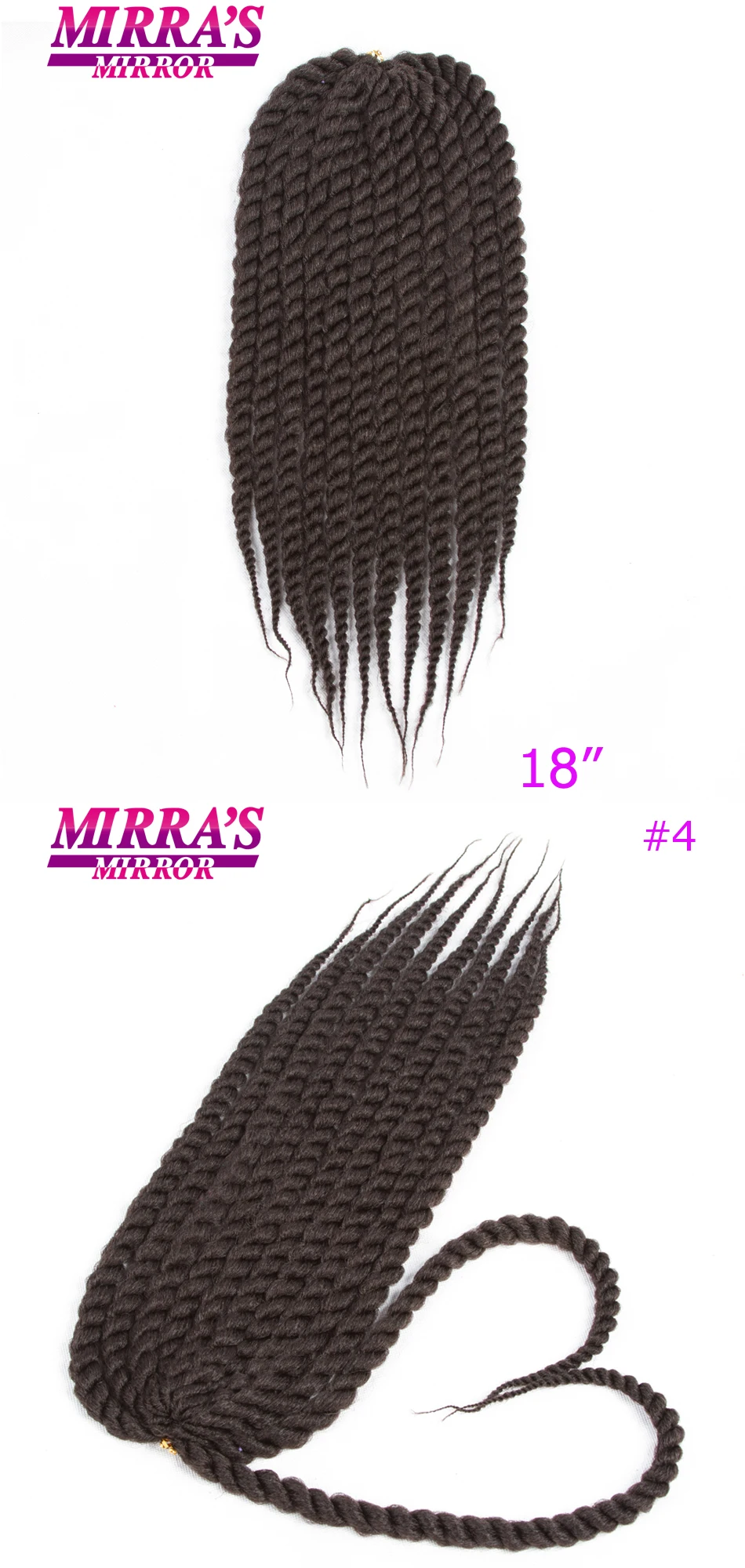 Mirra's Mirror 6 шт. Twist Hair 1" 18" 2" Гавана Twist вязание крючком косы синтетические плетеные волосы 2X 12 прядей/упаковка