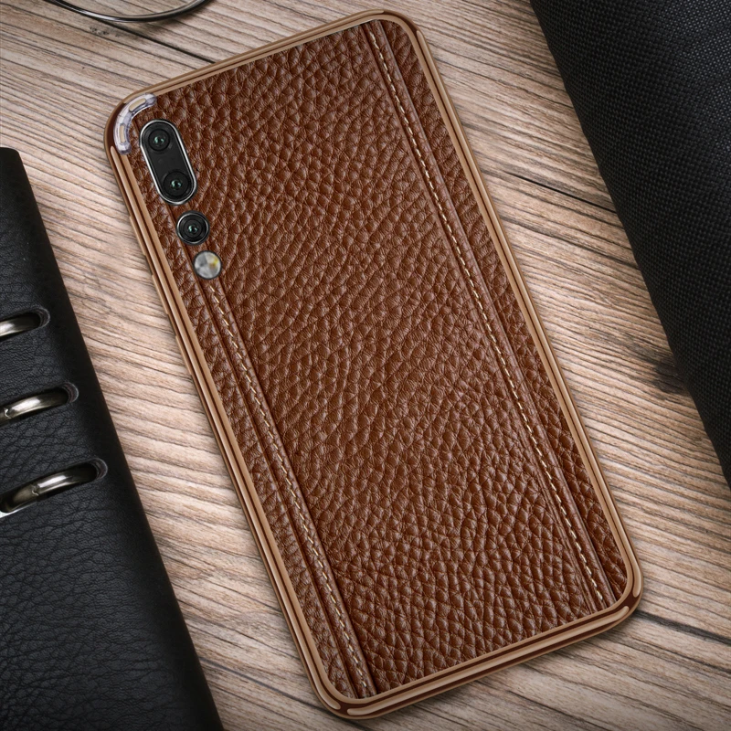 NOWAL Роскошный чехол для телефона из натуральной кожи Huawei P20 Pro Mate20 металлическая