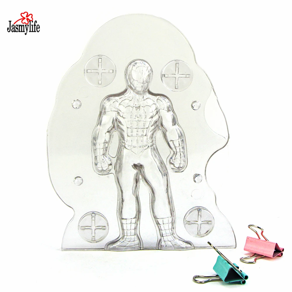 Новая пластиковая 3D форма для шоколада с человеком-пауком ручной работы стерео