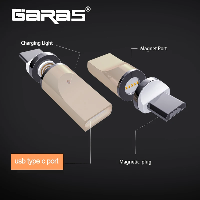 Магнитный usb адаптер GARAS Type C Micro/USB type c зарядное устройство и для передачи