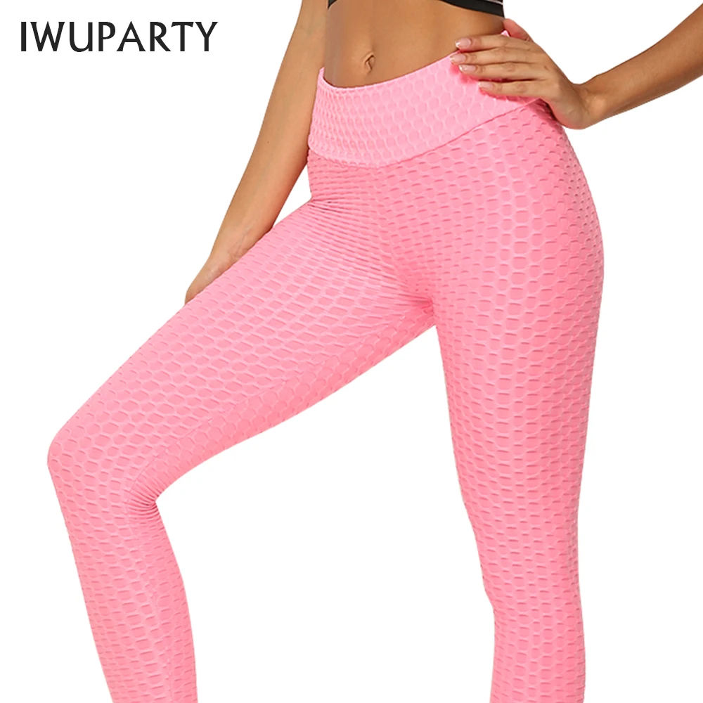 Черный жаккард пузырь спортивные Леггинсы для женщин тренажерный зал тренировки