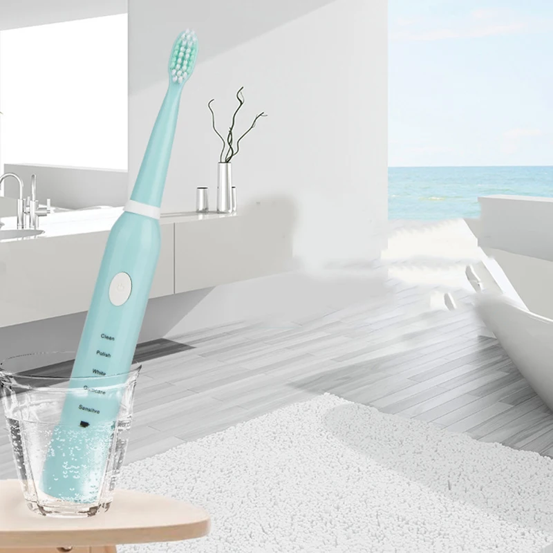 Звуковая электрическая зубная щетка работающая от аккумулятора с 4 кратными