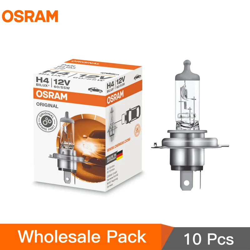 10 шт. OSRAM H4 9003 12 в 60/55 Вт P43t 3200K 64193 оригинальная линейная лампа галогенная фара