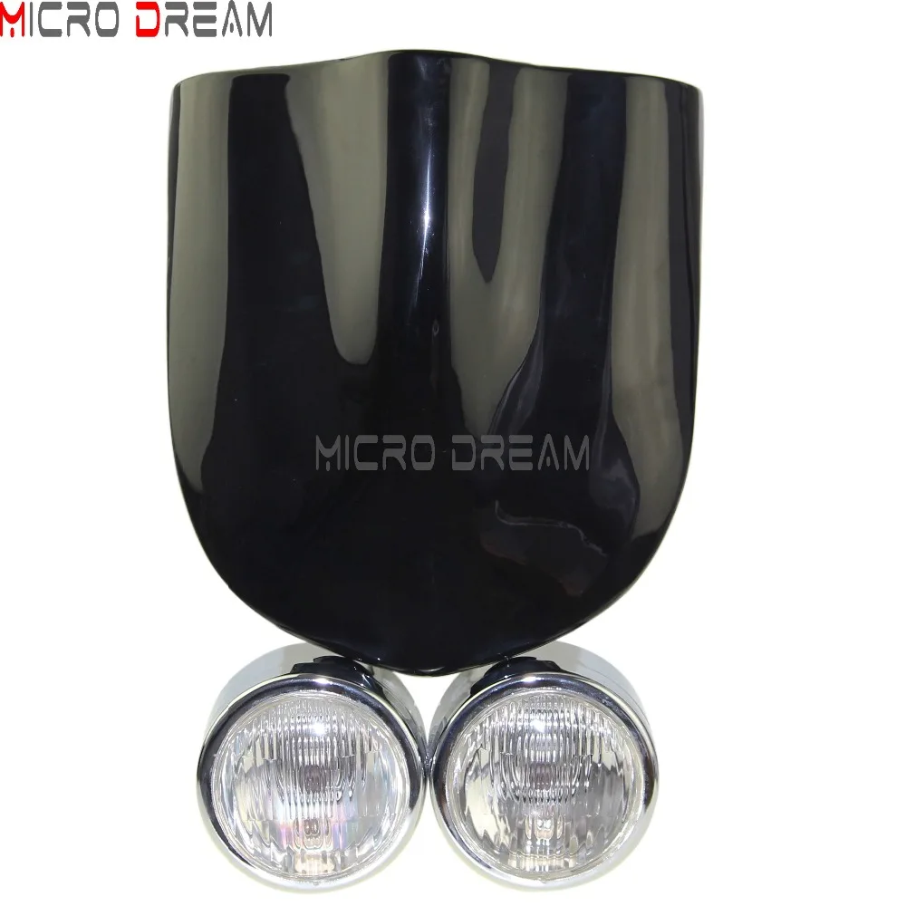 Двойная Спортивная мотоциклетная двойная Хромированная фара Dominator 4 ''с черным