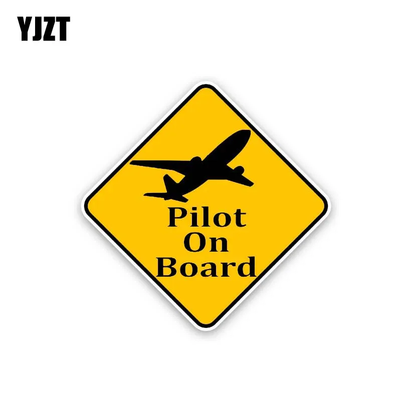 

YJZT 14CM*14CM Pilot On Board PVC Decal Warning Car Sticker 12-40238