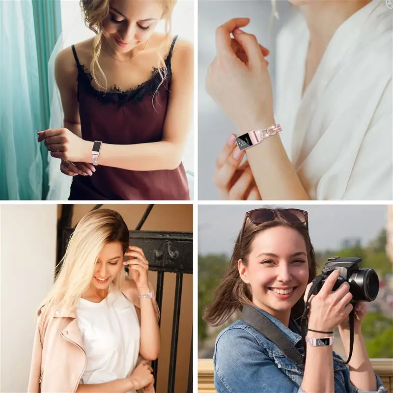 

Premium Metal Compatible with Fitbit Charge 3 Bands for Women Straps Bracelet Wristbands Accessories for Fitbit Charge 3