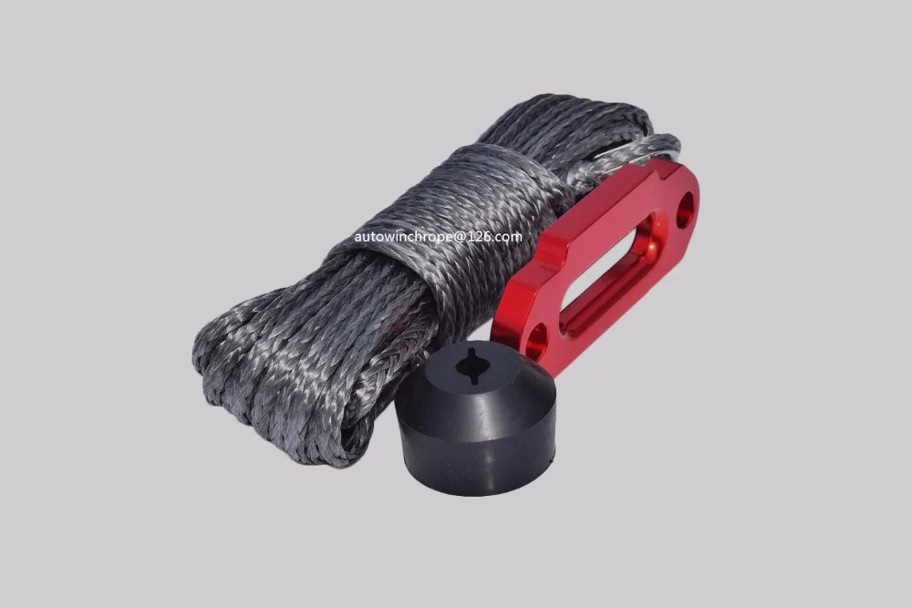 

Grey 6mm*15m Synthetic Winch Rope add 4000lbs Hawse Fairlead and Winch Stopper Hook Saver,ATV Winch Cable,UHMWPE Rope