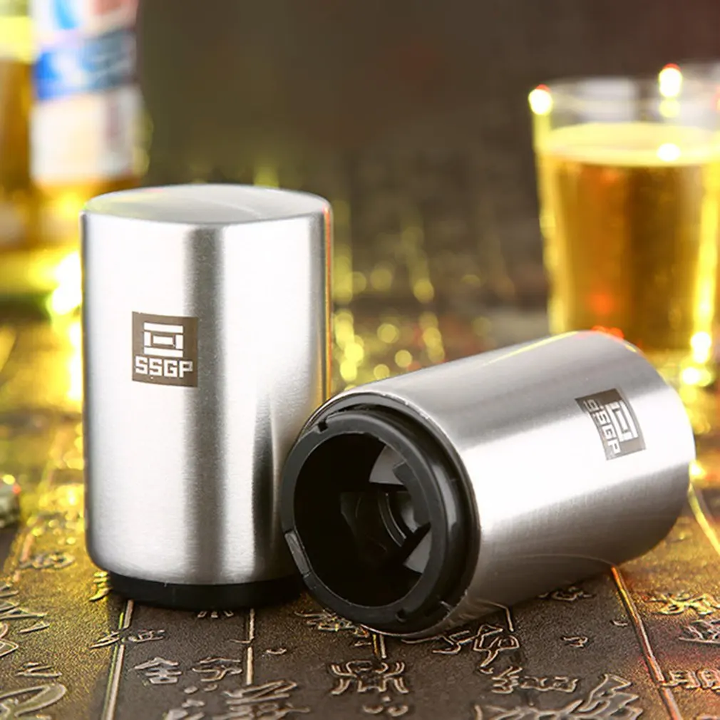 Автоматическая открывалка для пивных бутылок из нержавеющей стали стеклянная