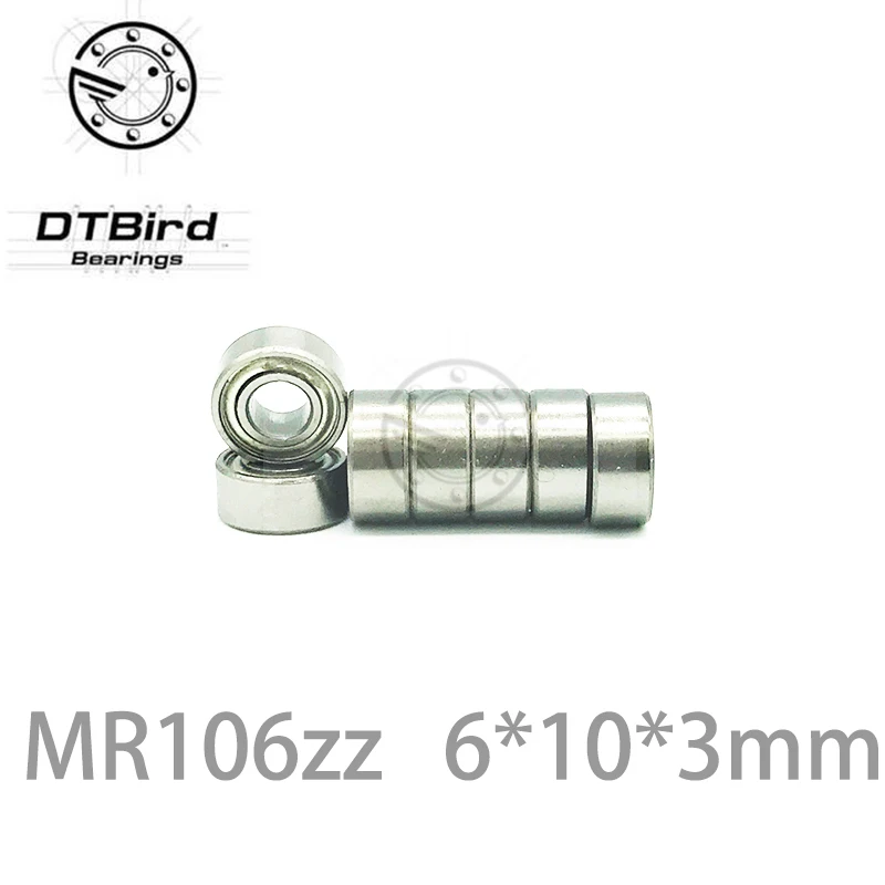 

10pcs/Lot MR106ZZ ABEC-3 MR106 ZZ 6x10x3mm Thin Wall Deep Groove Ball Bearing Mini Ball Bearing Miniature Bearing 6*10*3 mm