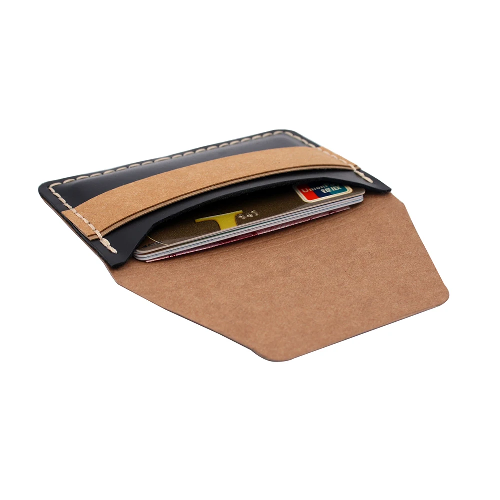 Manual Cow leather card package Washable kraft paper holder Business Mini | Багаж и сумки