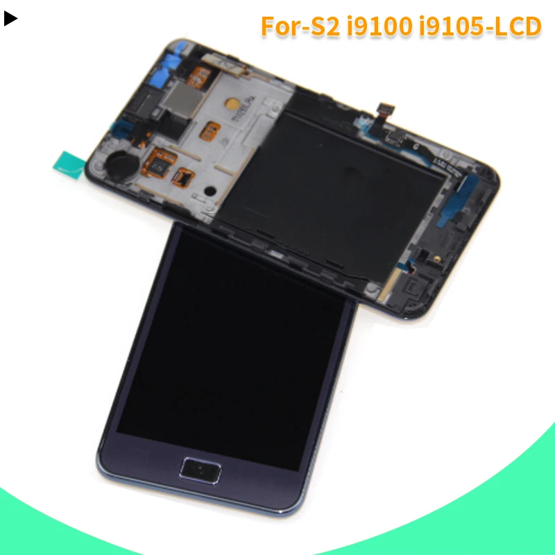 Супер AMOLED ЖК-дисплей + сенсорный экран дигитайзер рамка в сборе для Samsung Galaxy S2 I9100