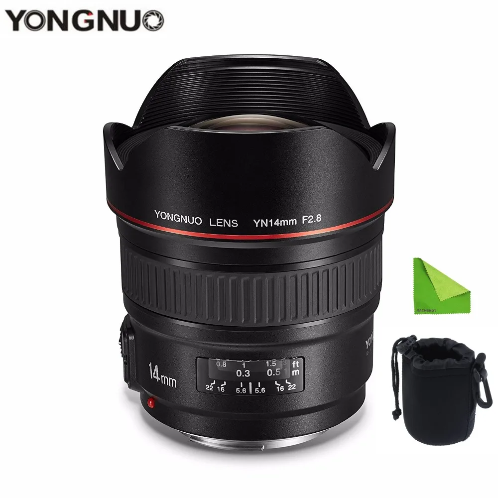 YONGNUO 14 мм F2.8 114 ультра-широкоугольный объектив yn14мм с автофокусом AF MF металлический объектив для Canon 700D 80D 5D Mark III IV