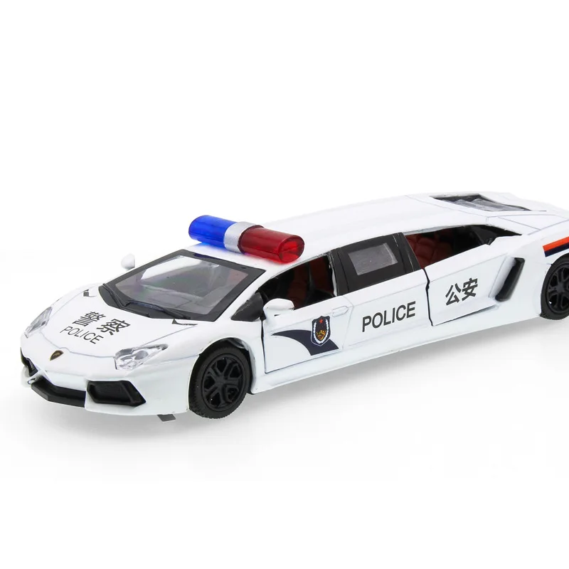 Белый Горячая 1:32 полицейский лимузин автомобиль литой под давлением сплав металла Роскошная коллекция моделей автомобилей игрушка автомобиль подарок для мальчика - Цвет: Белый