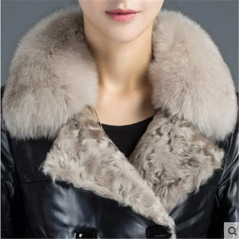 Новинка 2020 зимняя женская куртка из натуральной кожи двубортная тонкая модная с