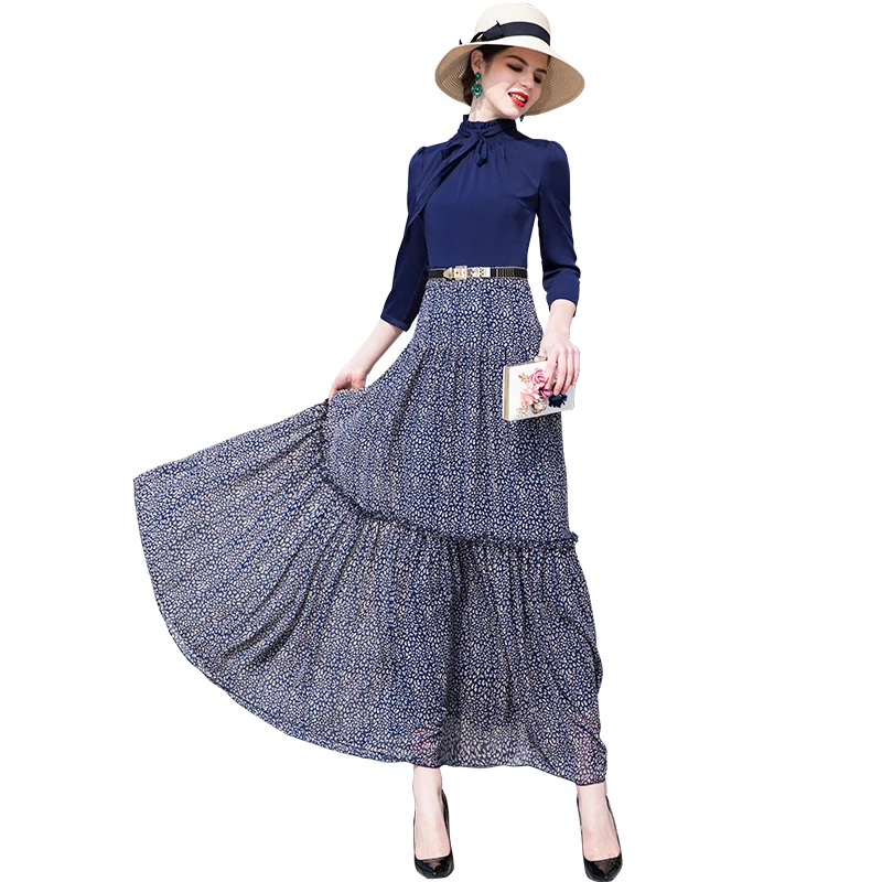 Женское офисное платье Тренч DZ2092 весеннее лоскутное с бантом и рукавом 2/3