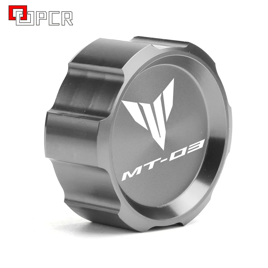 Rear grey Высококачественный с логотипом MT-03 черный и синий CNC цилиндр для жидкости главный резервуар Крышка для Yamaha MT03 ABS MT 03 - Цвет: Rear grey