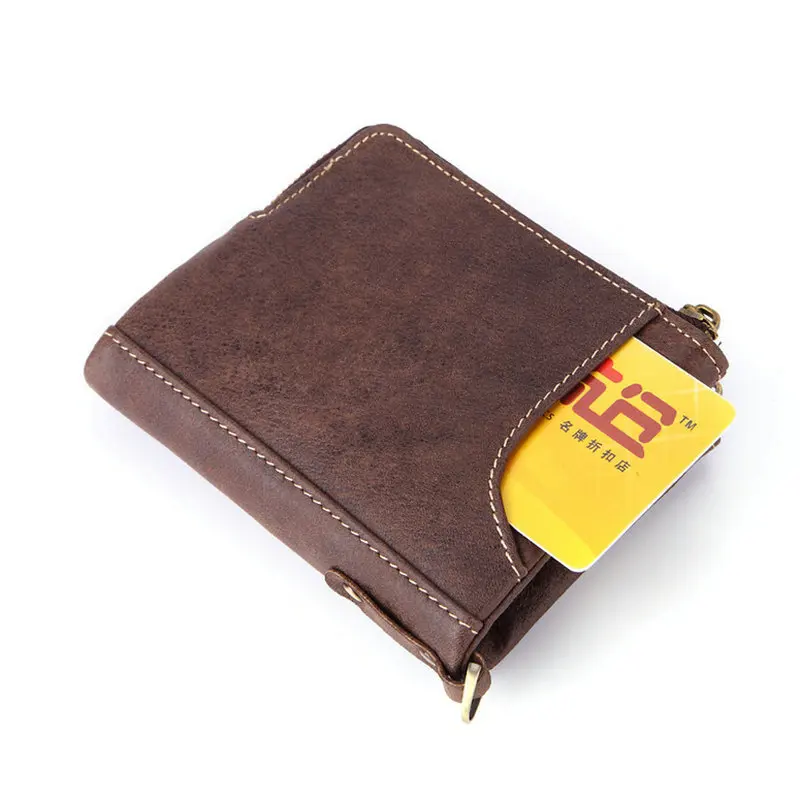 GENODERN новый кожаный бумажник для мужчин двойная молния мужской кошелек RFID